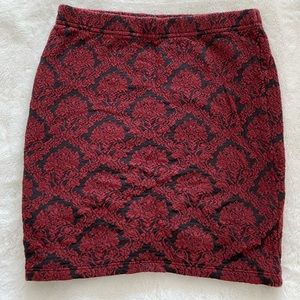 Red and black pattern skirt
